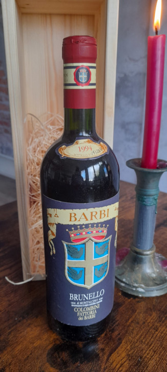 Fattoria dei Barbi 1994 Brunello di Montalcino DOCG in 1er Holzkiste in nummerierten Flaschen